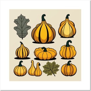 Pumpkin gourd collection fall vibes thanksgiving body positive Posters and Art